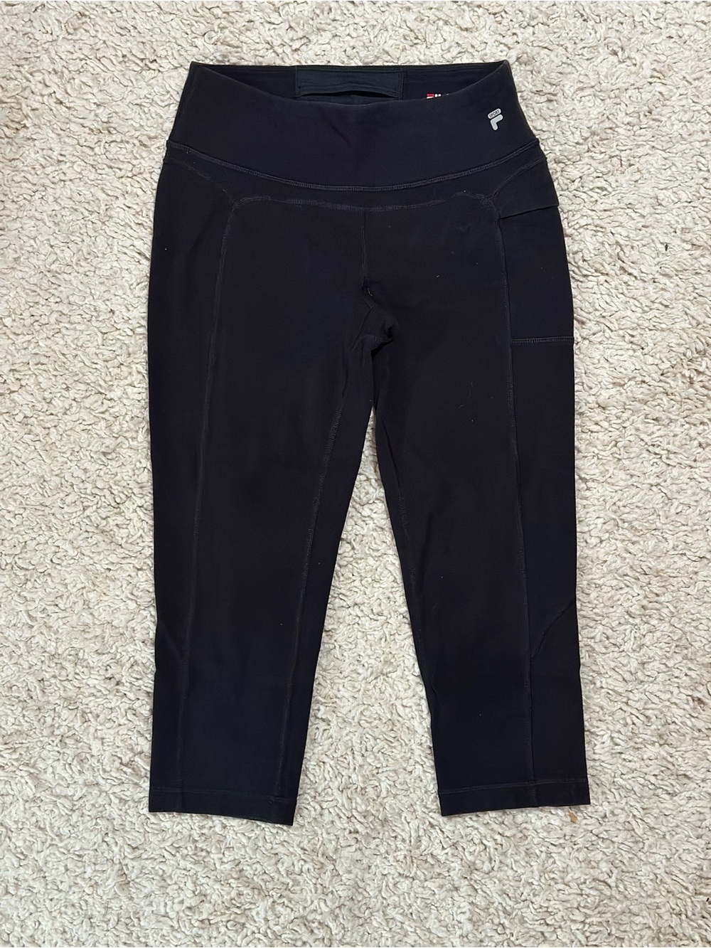 Fila Black High-Waist Performance Leggings with Logo